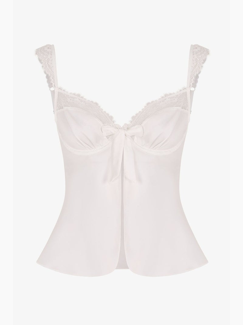 Brassière à armatures fleurie effet déchiré penti Blanc - Kiabi
