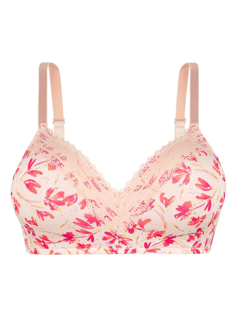 Brassière agathe fantaisie sans complexe lingerie Orange corail - Kiabi
