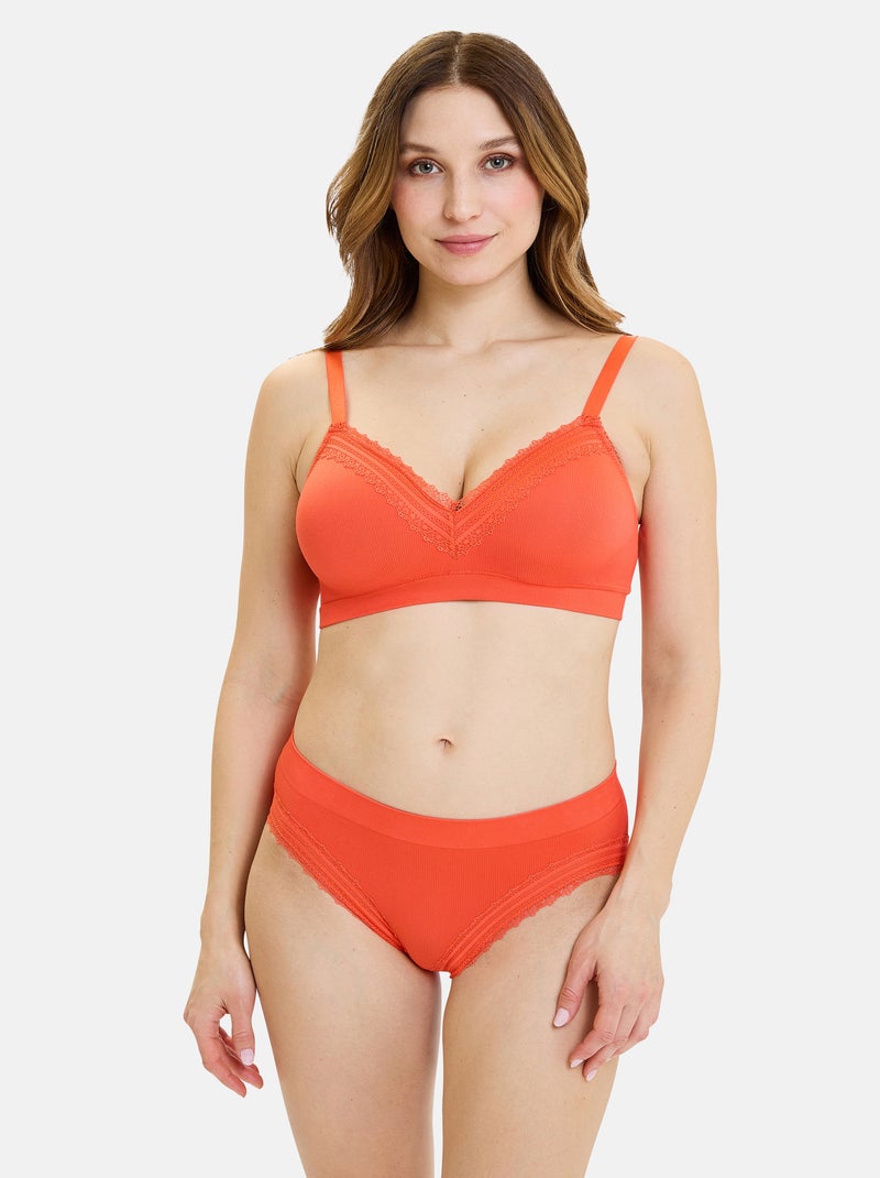 Brassière agathe sans complexe lingerie Orange corail - Kiabi