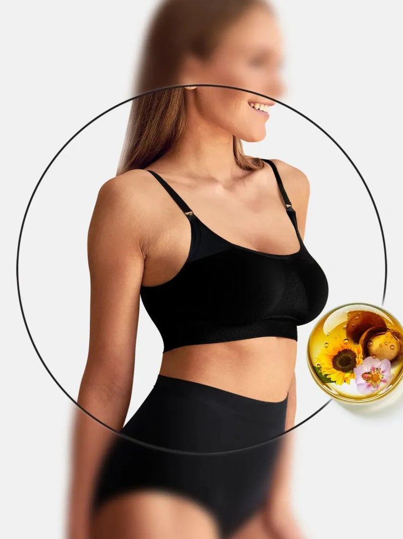 Brassière allaitement action anti-vergeture Noir - Kiabi