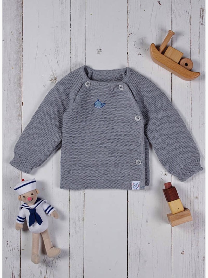Brassière bébé broderie baleine Bleu - Kiabi