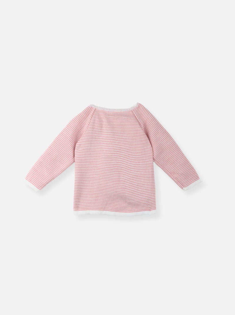 Brassière bébé milleraies Blanc Rose - Kiabi