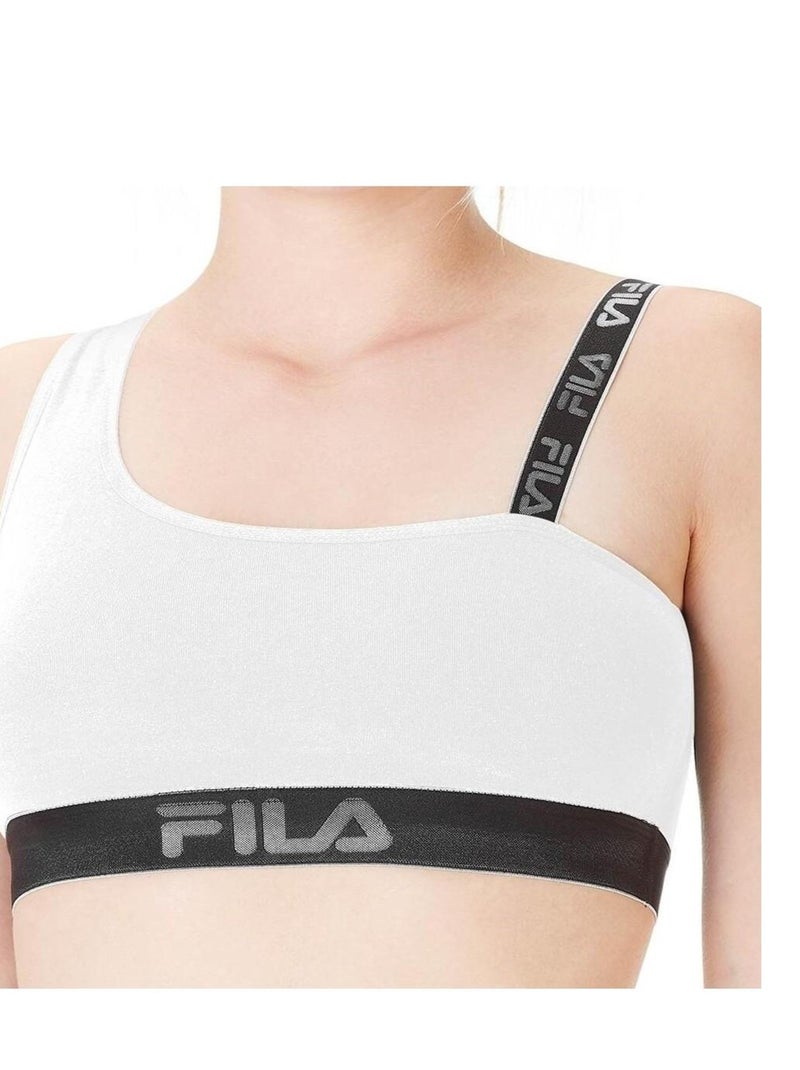 Brassière coton femme asymétrique FU6105 Fila Blanc - Kiabi