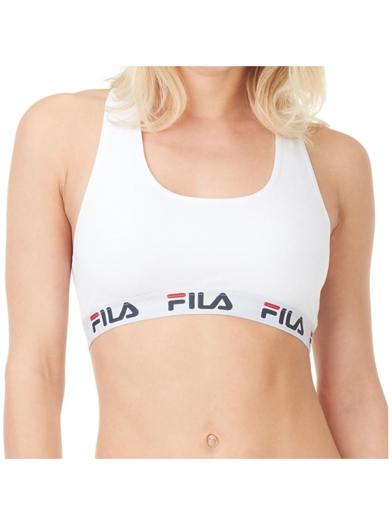 Brassiere coton femme FU6042 Uni Fila Blanc - Kiabi