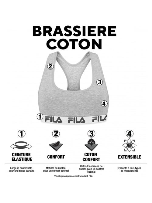 Brassiere coton femme FU6042 Uni Fila - Kiabi