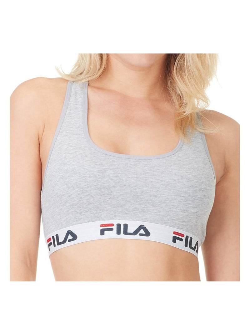 Brassiere coton femme FU6042 Uni Fila Gris - Kiabi