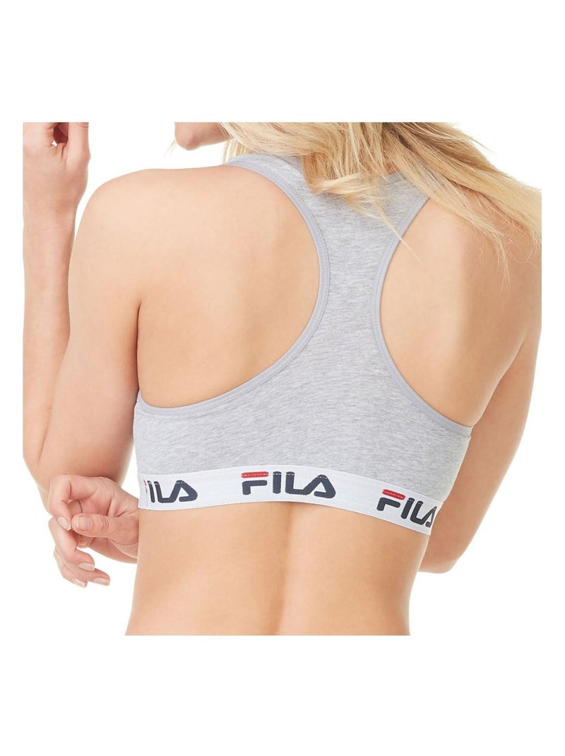 Brassiere coton femme FU6042 Uni Fila Gris - Kiabi