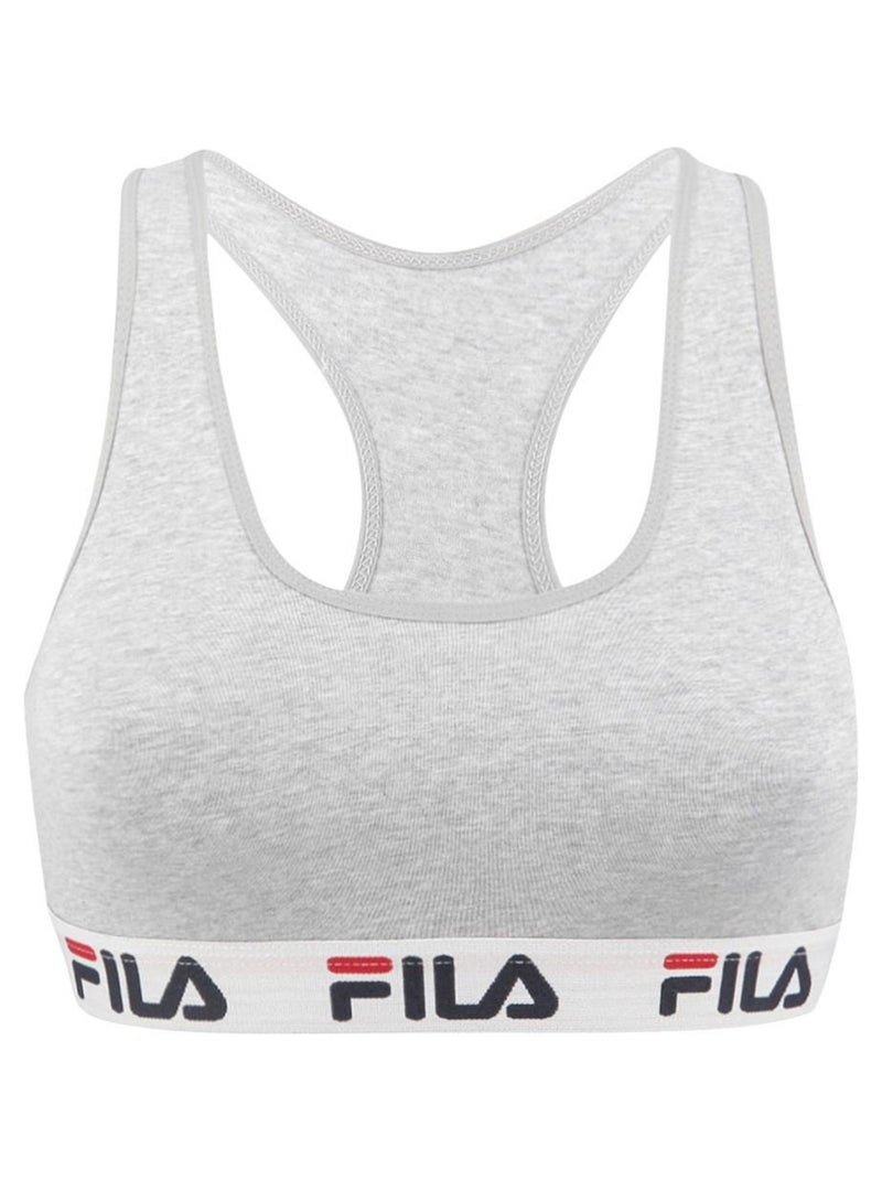 Brassiere coton femme FU6042 Uni Fila Gris - Kiabi