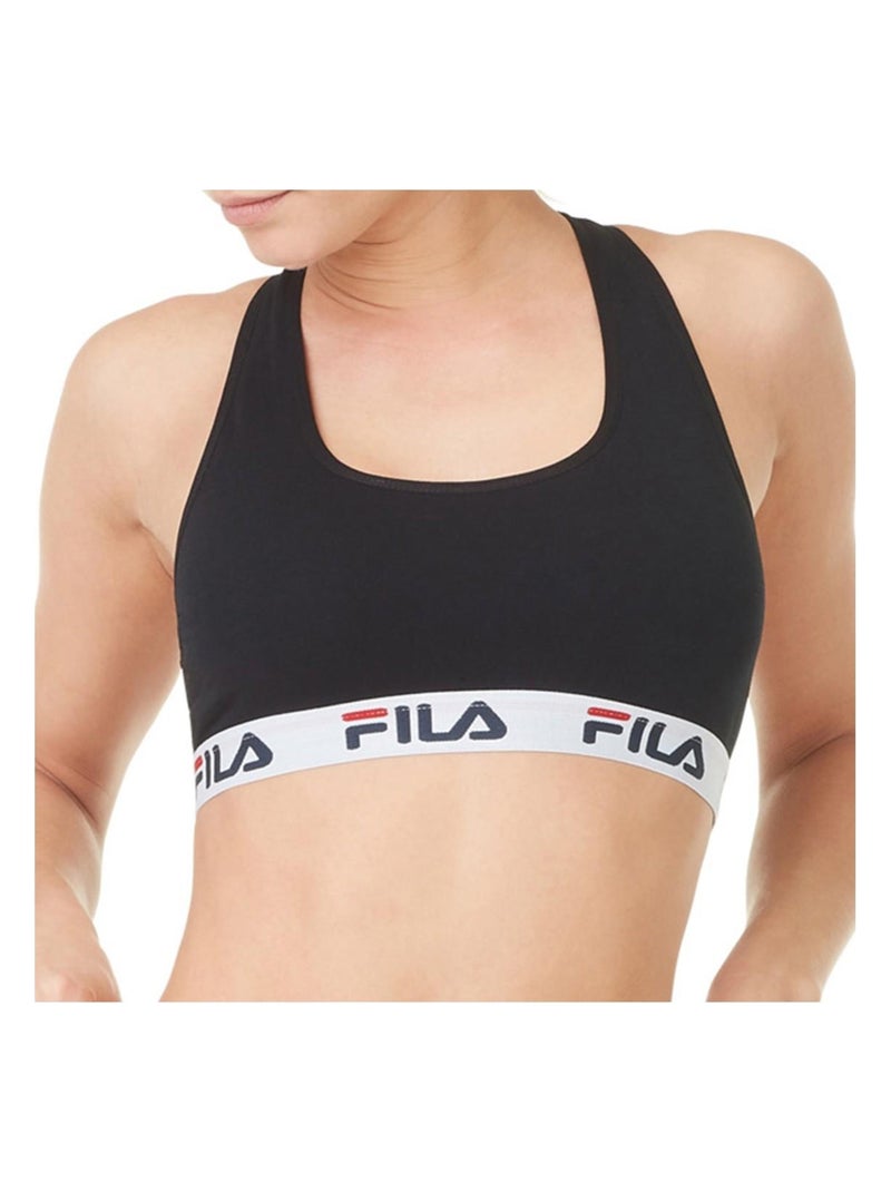 Brassiere coton femme FU6042 Uni Fila Noir - Kiabi