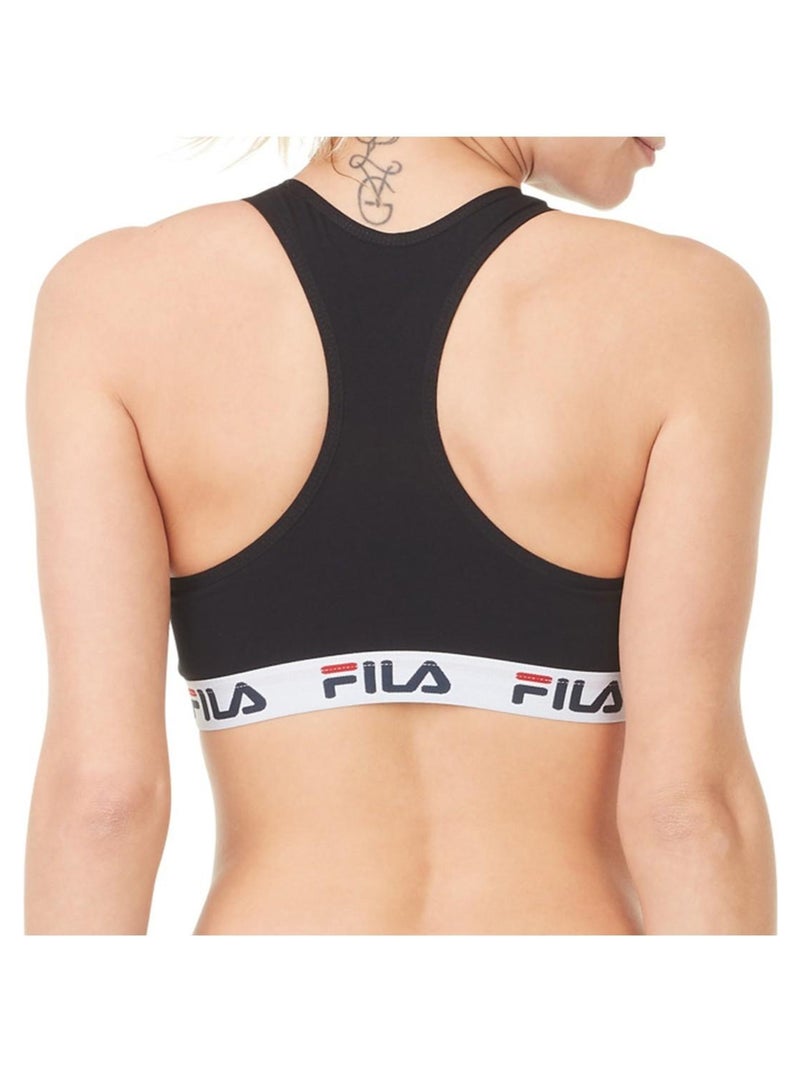 Brassiere coton femme FU6042 Uni Fila Noir - Kiabi