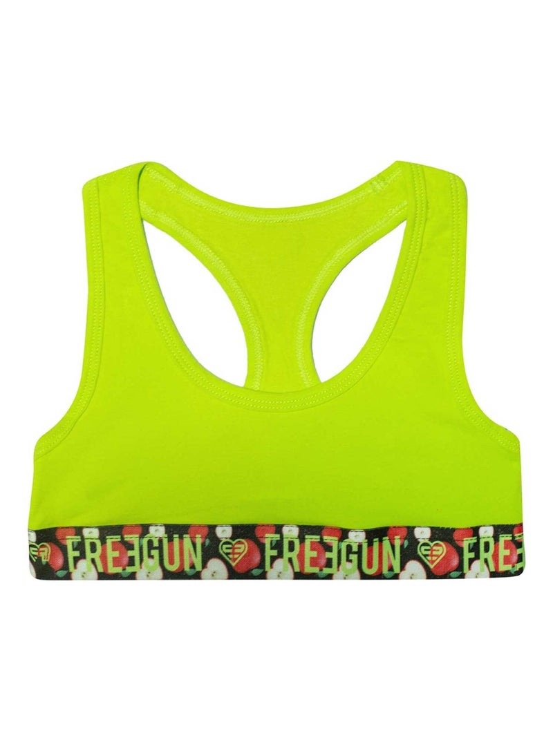 Brassière coton fille ceinture Pomme Freegun Vert - Kiabi