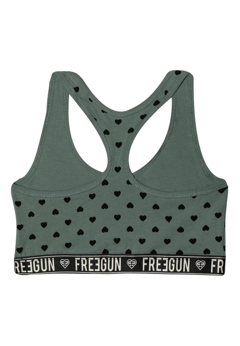 Brassière coton fille coton ceinture Coeur Freegun Gris - Kiabi