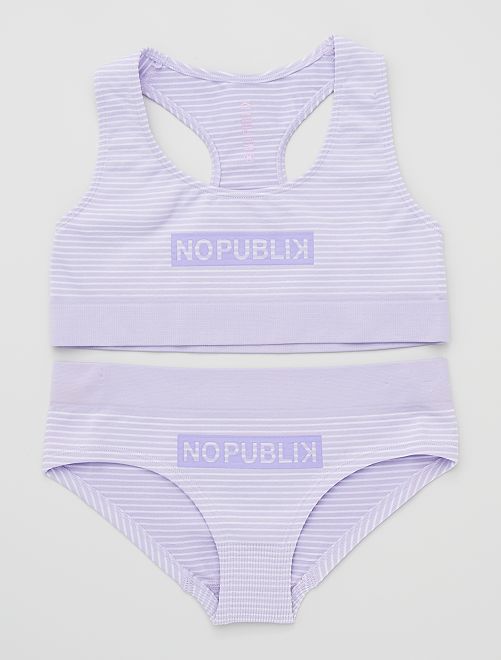 Brassière + culotte  'No publik'                             violet 
