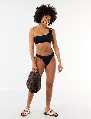 Brassière de bain asymétrique avec bijou doré