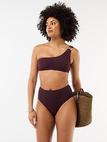 Brassière de bain asymétrique avec bijou doré