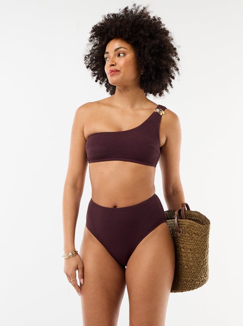 Brassière de bain asymétrique avec bijou doré - Kiabi