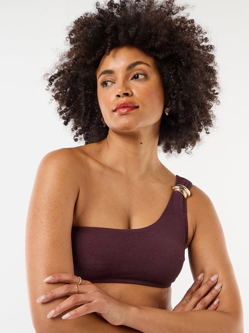 Brassière de bain asymétrique avec bijou doré - Kiabi