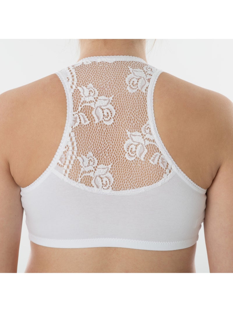Brassière de nuit de maternité avec dentelle 'Bogema' Blanc - Kiabi