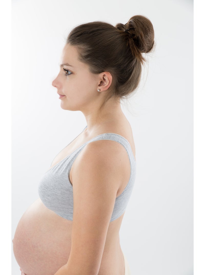 Brassière de nuit de maternité GRIS 'Bogema' Gris clair - Kiabi