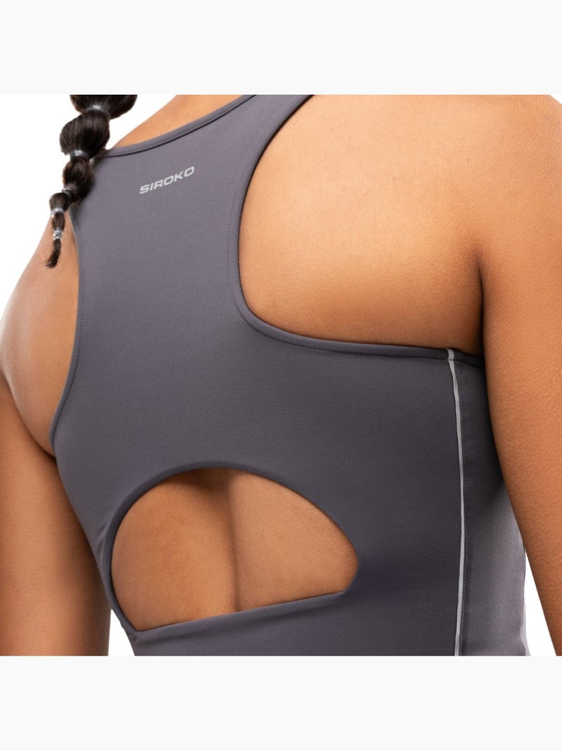 Brassière de running femme femme angkor dark gray Blanc Gris - Kiabi