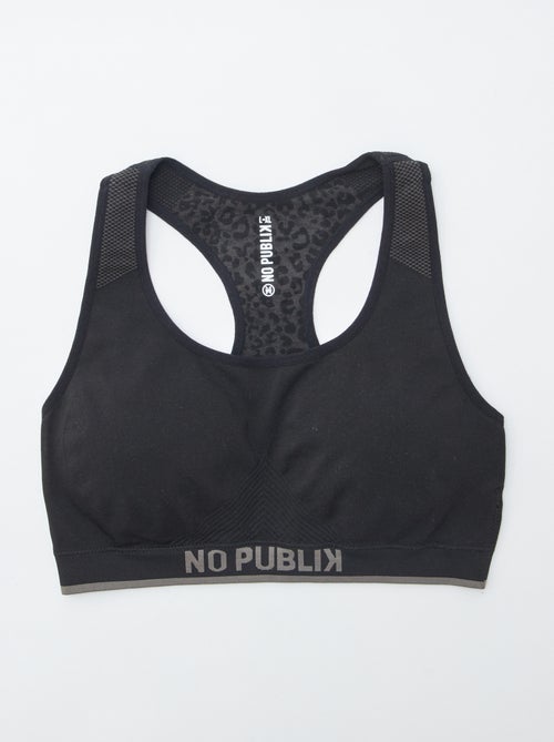 Brassière de sport avec dos nageur 'No Publik' - Kiabi