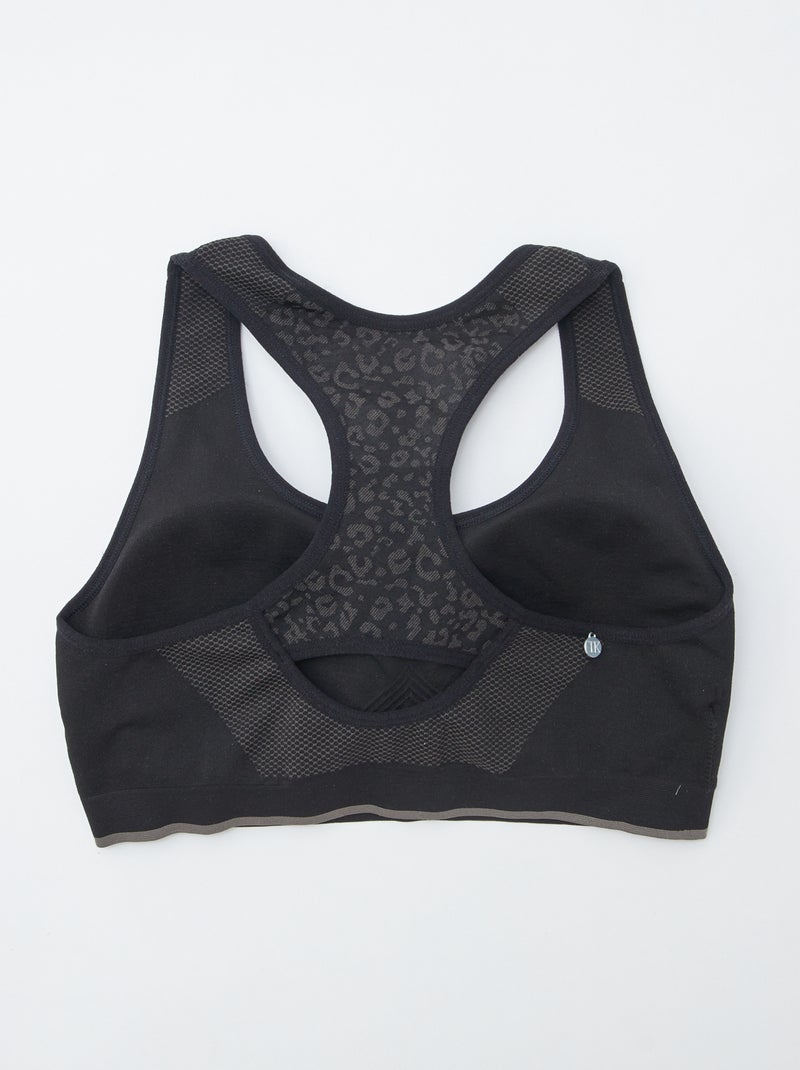 Brassière de sport avec dos nageur 'No Publik' NOIR - Kiabi