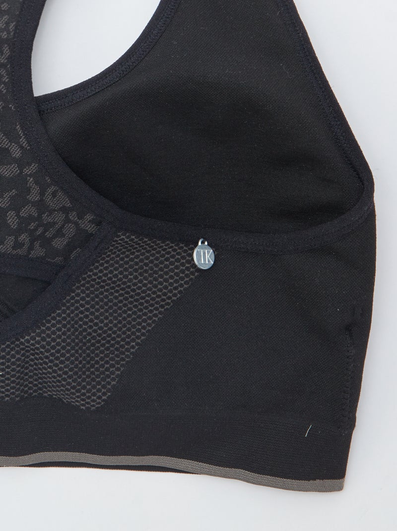 Brassière de sport avec dos nageur 'No Publik' NOIR - Kiabi