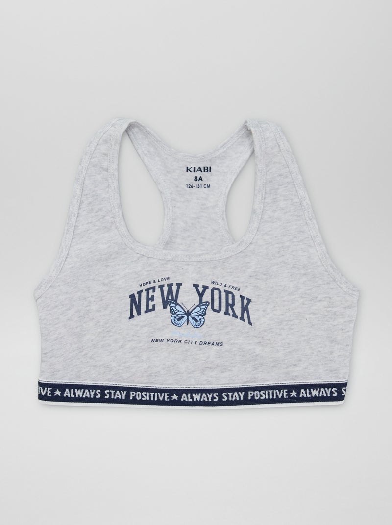 Brassière de sport Blanc/gris - Kiabi