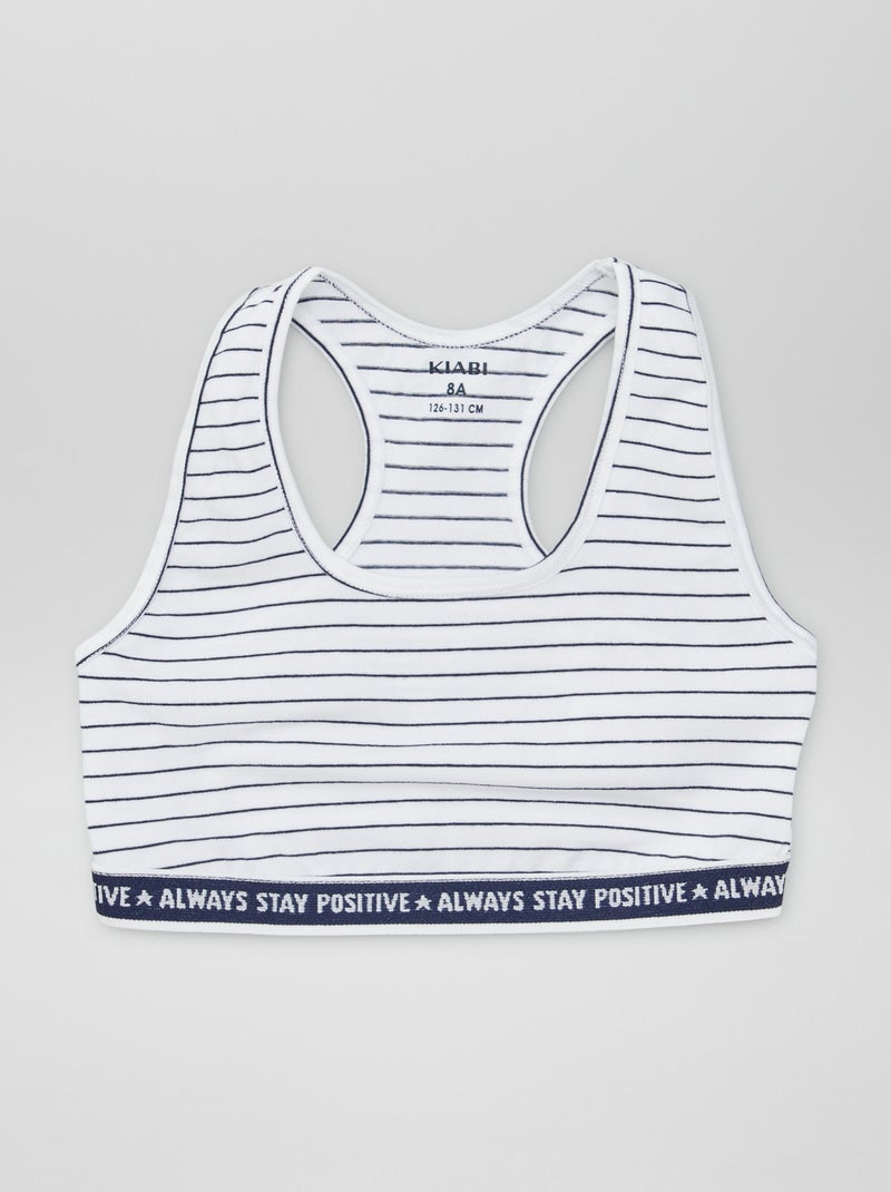 Brassière de sport Blanc/gris - Kiabi