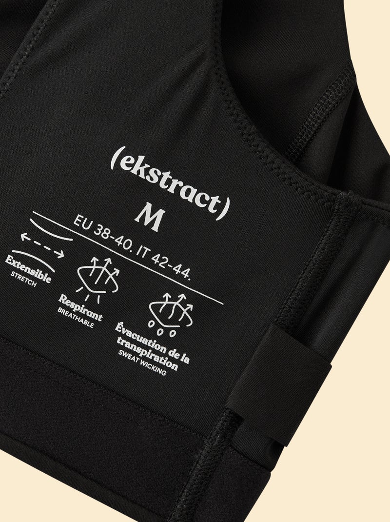 Brassière de sport croisée au dos maintien moyen - (ekstract) Noir - Kiabi