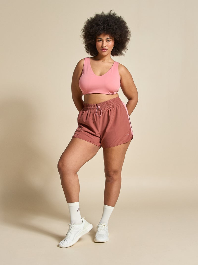Brassière de sport croisée au dos maintien moyen - (ekstract) Rose - Kiabi