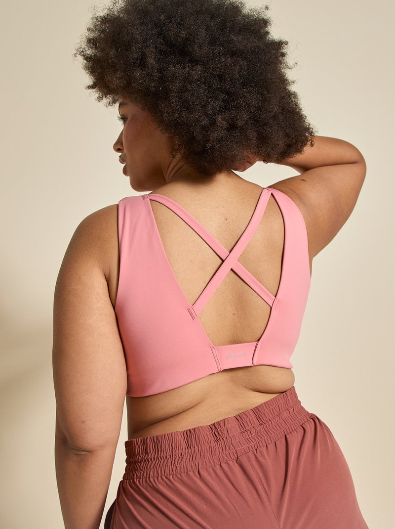 Brassière de sport croisée au dos maintien moyen - (ekstract) Rose - Kiabi