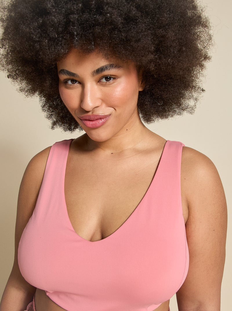 Brassière de sport croisée au dos maintien moyen - (ekstract) Rose - Kiabi