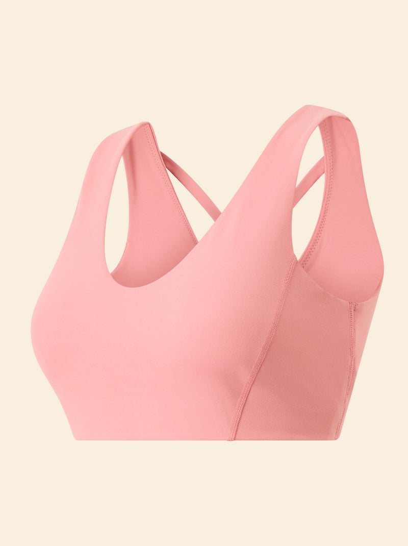 Brassière de sport croisée au dos maintien moyen - (ekstract) Rose - Kiabi