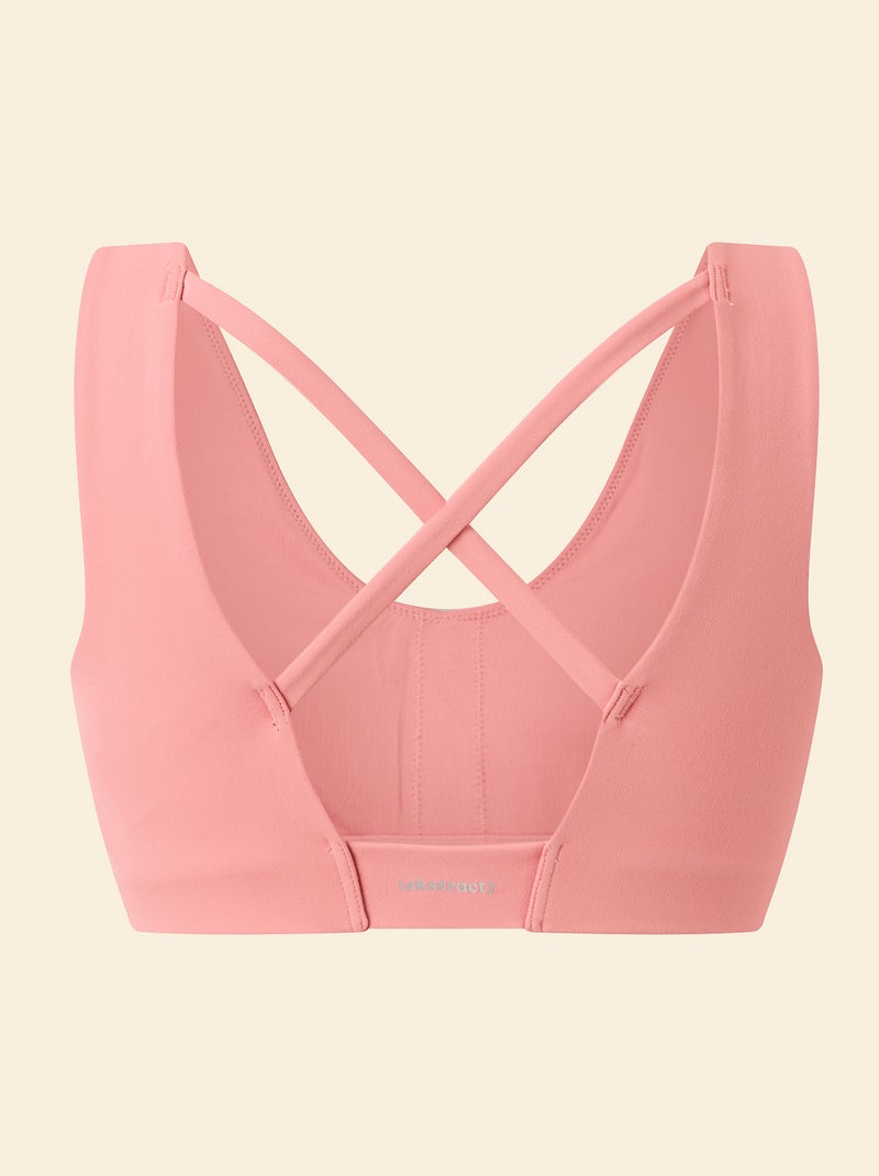 Brassière de sport croisée au dos maintien moyen - (ekstract) Rose - Kiabi