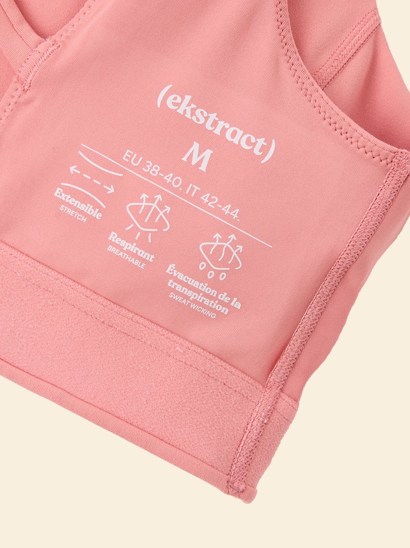 Brassière de sport croisée au dos maintien moyen - (ekstract) Rose - Kiabi