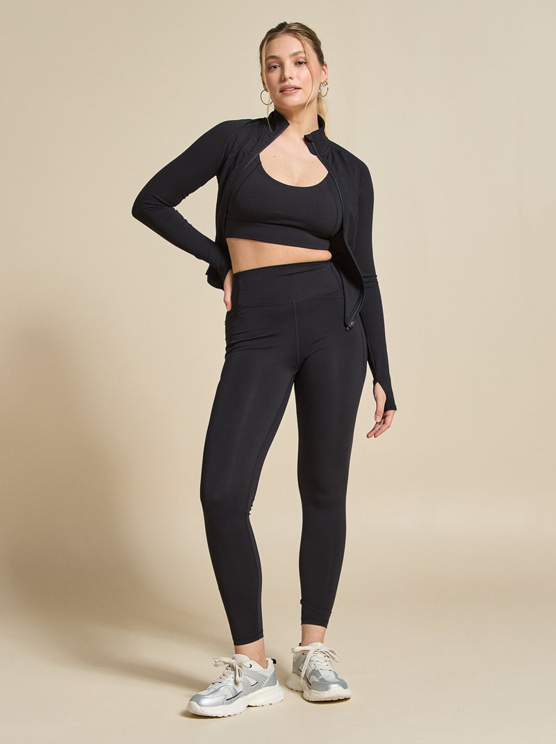 Brassière de sport effet twisté au dos maintien fort - (ekstract) Noir - Kiabi