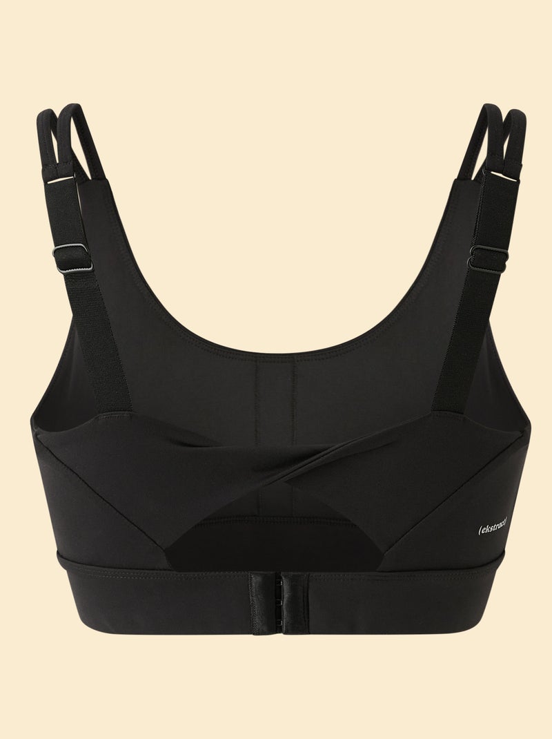 Brassière de sport effet twisté au dos maintien fort - (ekstract) Noir - Kiabi