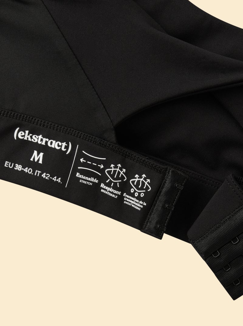 Brassière de sport effet twisté au dos maintien fort - (ekstract) Noir - Kiabi