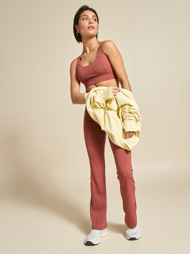 Brassière de sport effet twisté au dos maintien fort - (ekstract) Terracotta - Kiabi