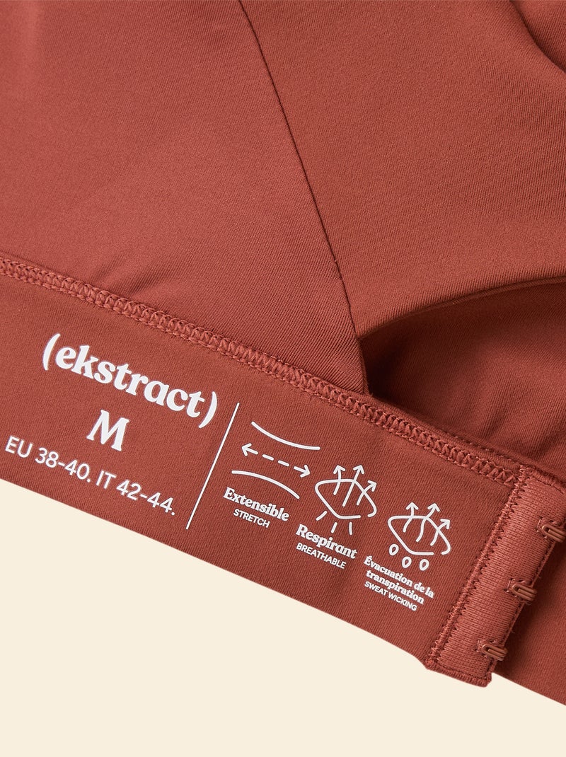 Brassière de sport effet twisté au dos maintien fort - (ekstract) Terracotta - Kiabi