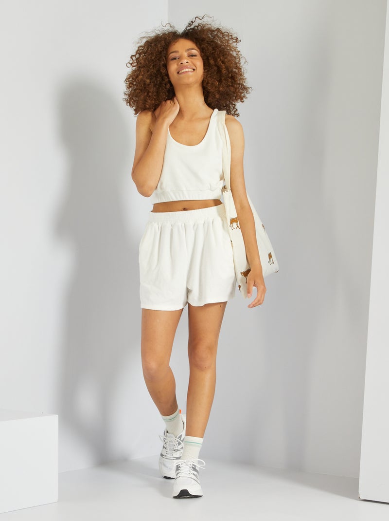 Brassière de sport en éponge blanc - Kiabi