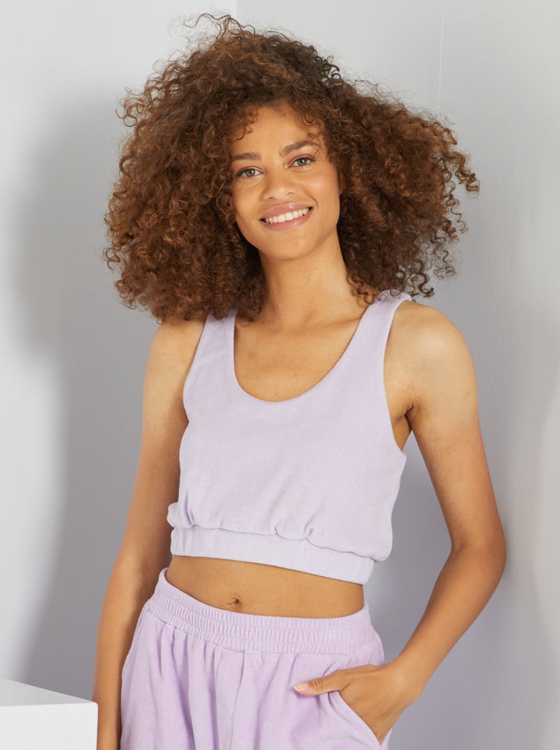 Brassière de sport en éponge lilas - Kiabi