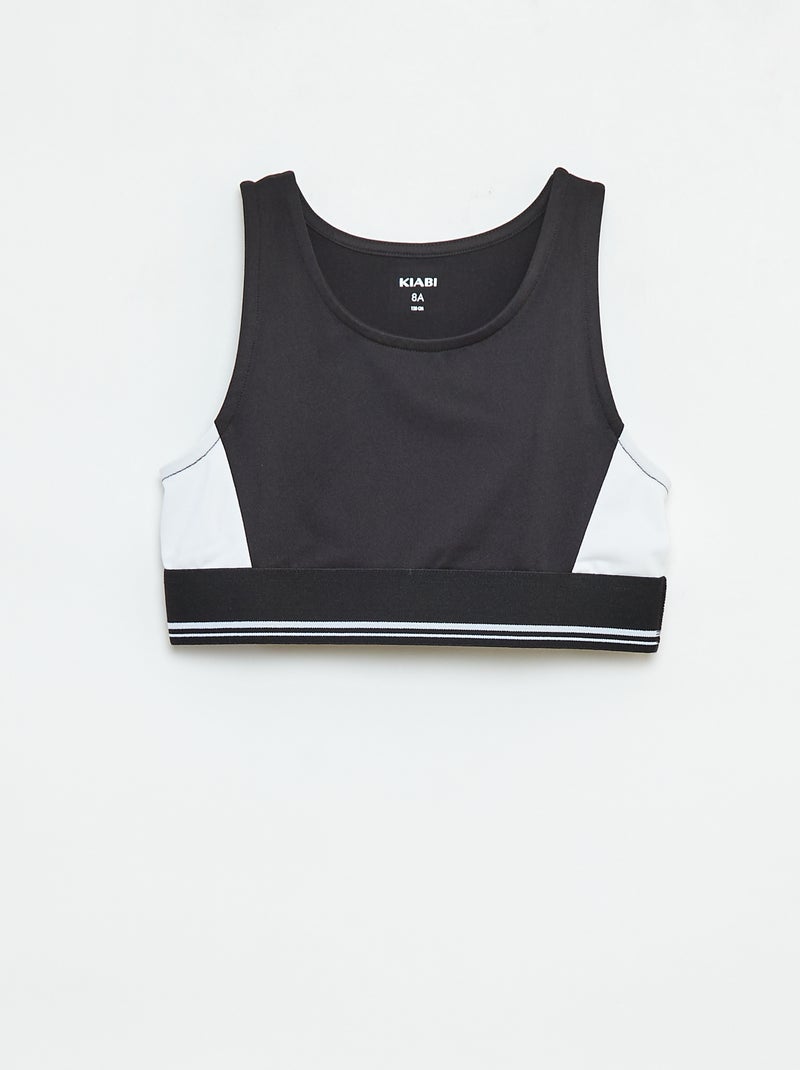 Brassière de sport  en matière stretch Noir - Kiabi