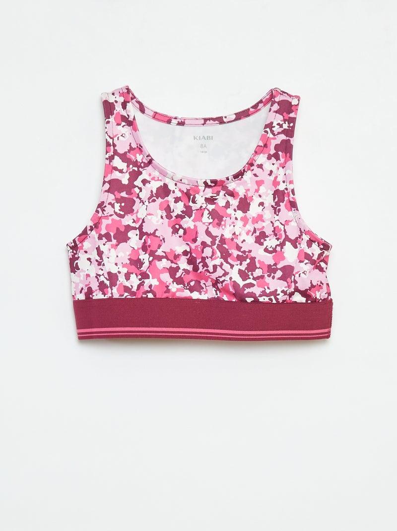 Brassière de sport  en matière stretch Rose - Kiabi