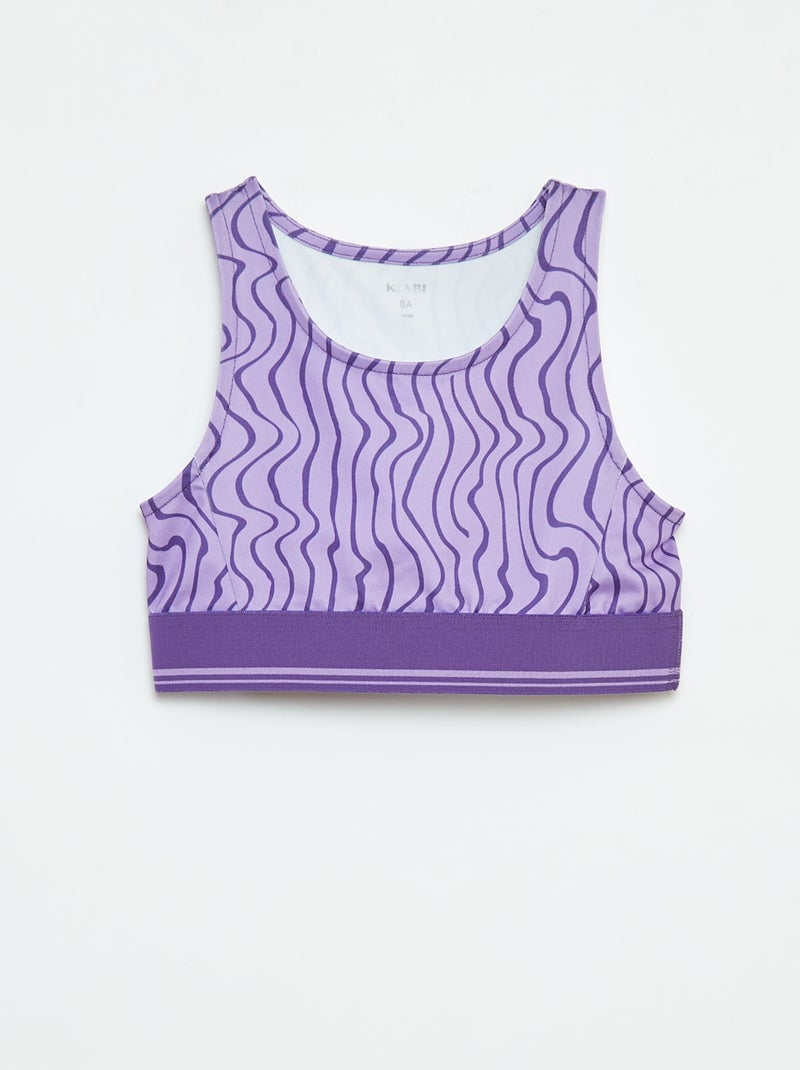 Brassière de sport  en matière stretch Violet - Kiabi