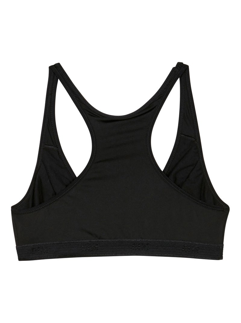 Brassière de sport en polyamide Micro Noir - Kiabi