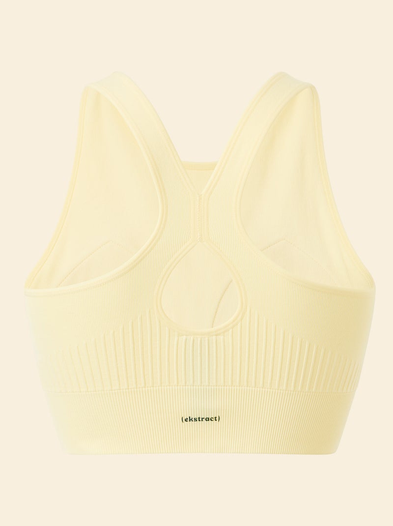 Brassière de sport en rib maintient léger - (ekstract) Jaune - Kiabi