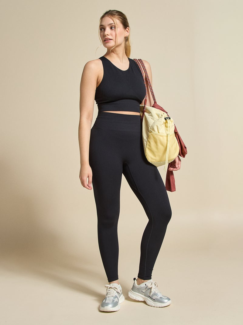 Brassière de sport en rib maintient léger - (ekstract) Noir - Kiabi