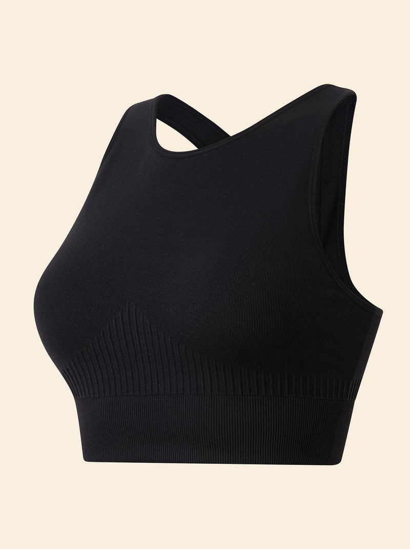 Brassière de sport en rib maintient léger - (ekstract) Noir - Kiabi